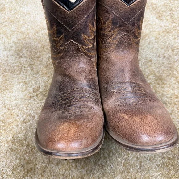 Dingo Leather Western Cowboy Boots Women’s 9 Brown Distressed Embroidered - Picture 12 of 15